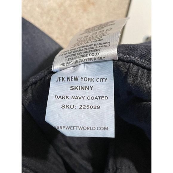 $98 Warp + Weft JFK Skinny Jeans Dark Navy Coated Stretch Denim Size 2 26x28 NWT - Picture 8 of 11